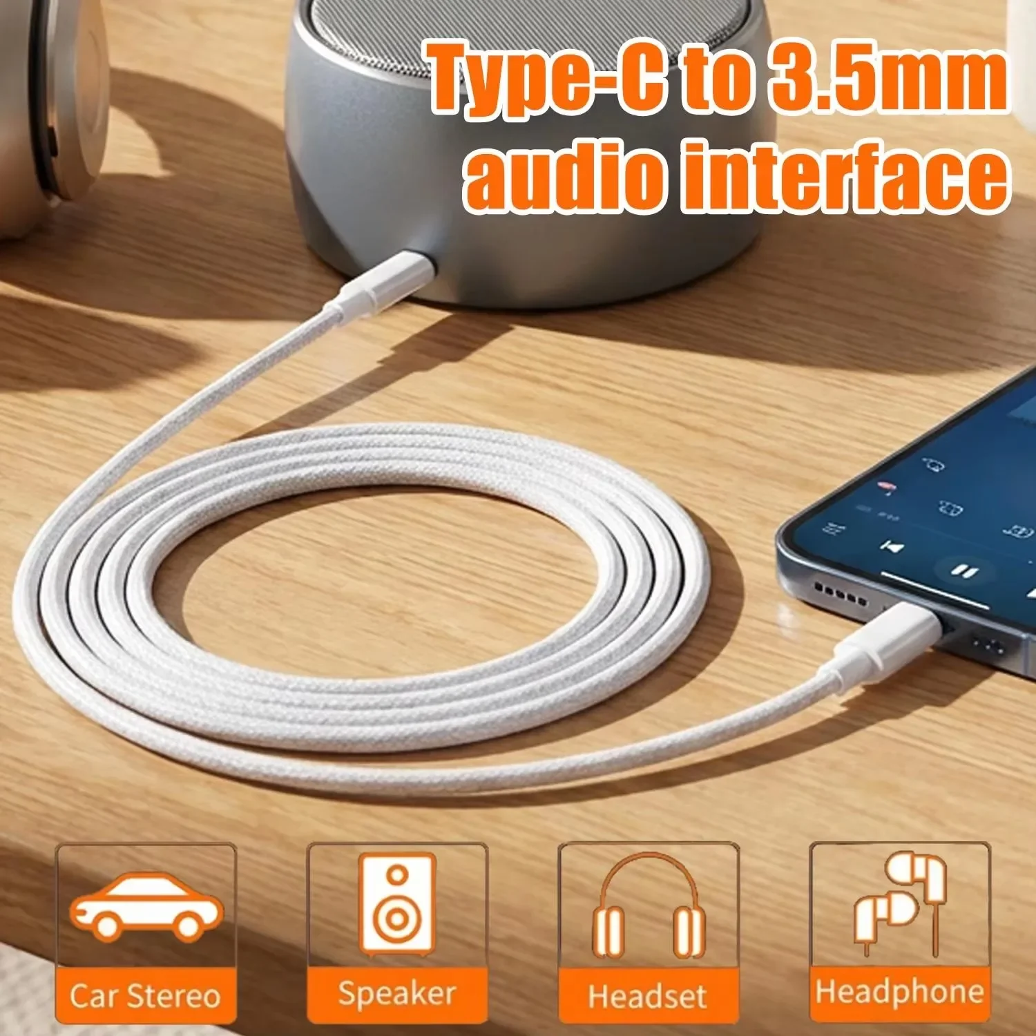 USB-C to 3.5mm 오디오 케이블, 나일론 꼬임 - Car Jack 리뷰 및 가격