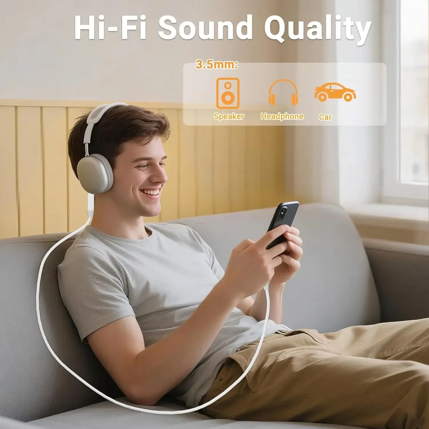 USB-C to 3.5mm 오디오 케이블, 나일론 꼬임 - Car Jack 리뷰 및 가격
